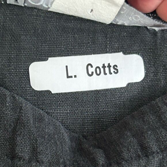 Carol Andersson Dress Womens Medium 100% Linen Maxi Check Modest Black White USA - Picture 6 of 8